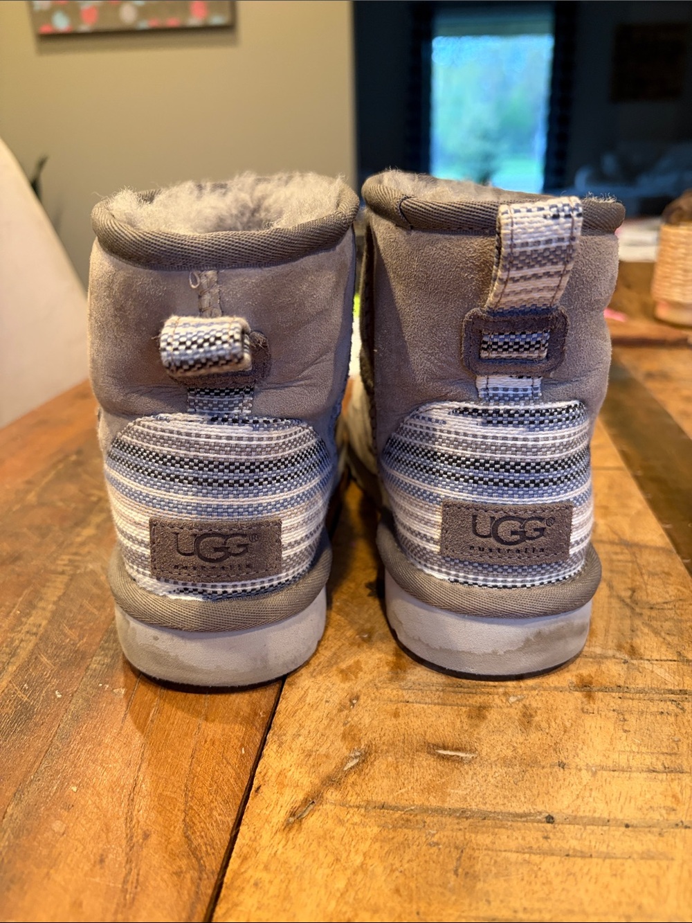 UGG Grey Shearling Lined Ankle Boots